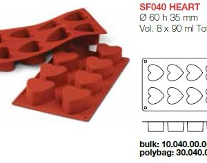 SF040 HEARTS พิมพ์ซิลิโคน สำหรับทำเบเกอรี่, ไอศกรีม, ขนมหวาน - Image 3